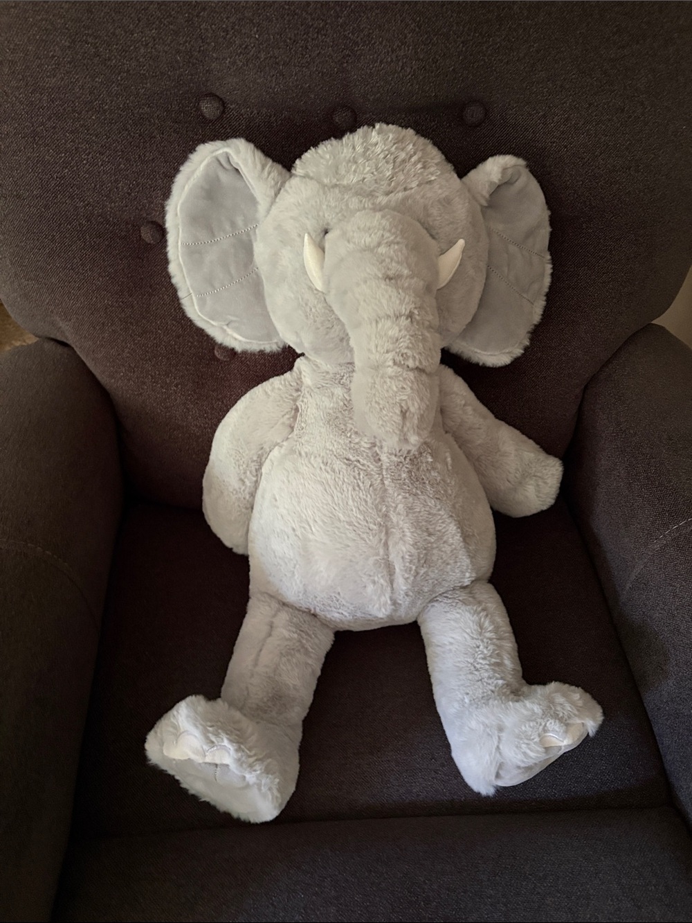 Plush Grey Elephant Decorative Pillow Toy - Soft Home Accent